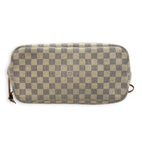 Neverfull Tote Bag MM Damier Azur in Coated Canvas, Gold hardware