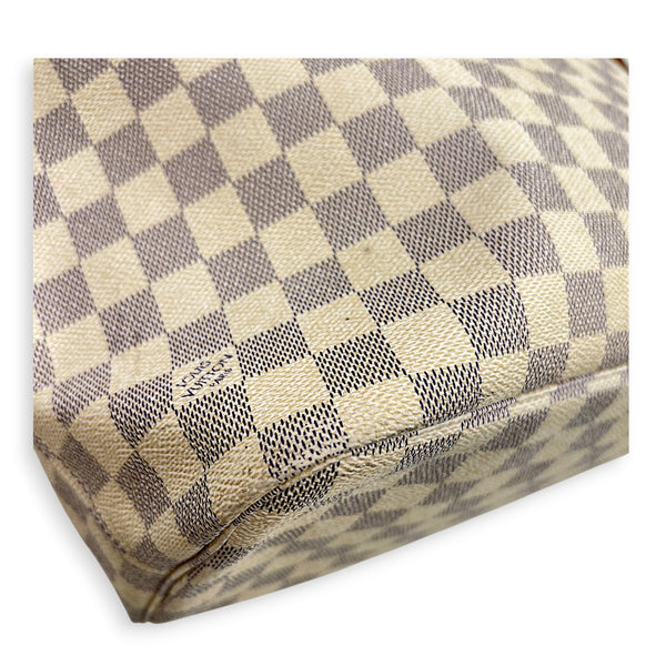 Neverfull Tote Bag MM Damier Azur in Coated Canvas, Gold hardware