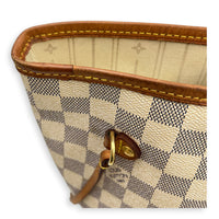 Neverfull Tote Bag MM Damier Azur in Coated Canvas, Gold hardware