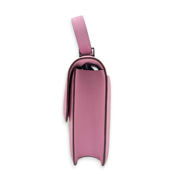 Constance 24 Mauve Sylvestre Shoulder Bag in Epsom, Palladium hardware