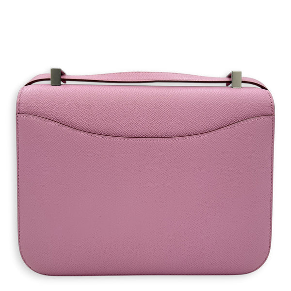 Constance 24 Mauve Sylvestre Shoulder Bag in Epsom, Palladium hardware