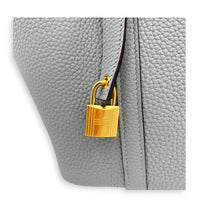 Picotin 18 Gris Pantin Top Handle Bag in Clemence, Gold hardware