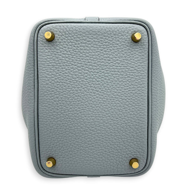 Picotin 18 Gris Pantin Top Handle Bag in Clemence, Gold hardware