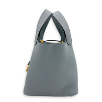 Picotin 18 Gris Pantin Top Handle Bag in Clemence, Gold hardware