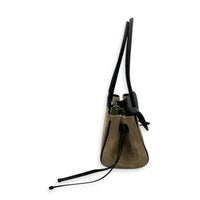 26A Shopping Tote Brown Shoulder Bag in Suede Leather, Gold hardware