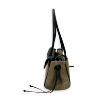 26A Shopping Tote Brown Shoulder Bag in Suede Leather, Gold hardware