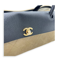 26A Shopping Tote Brown Shoulder Bag in Suede Leather, Gold hardware
