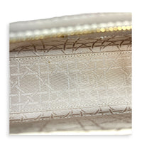 Lady Dior Top Handle Bag Small Grey in Lambskin, Gold hardware
