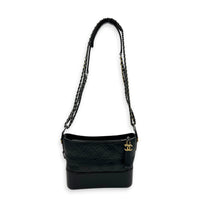Gabrielle Shoulder Bag Black in Calfskin, Mixed hardware