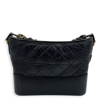 Gabrielle Shoulder Bag Black in Calfskin, Mixed hardware
