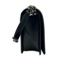 Boy Shoulder Bag Black in Calfskin, Ruthenium hardware