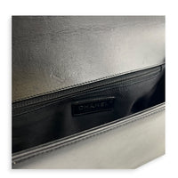 Boy Shoulder Bag Black in Calfskin, Ruthenium hardware