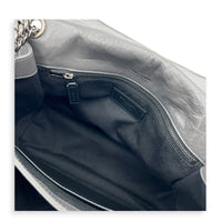 Niki Shoulder Bag Grey in Calfskin, Ruthenium hardware
