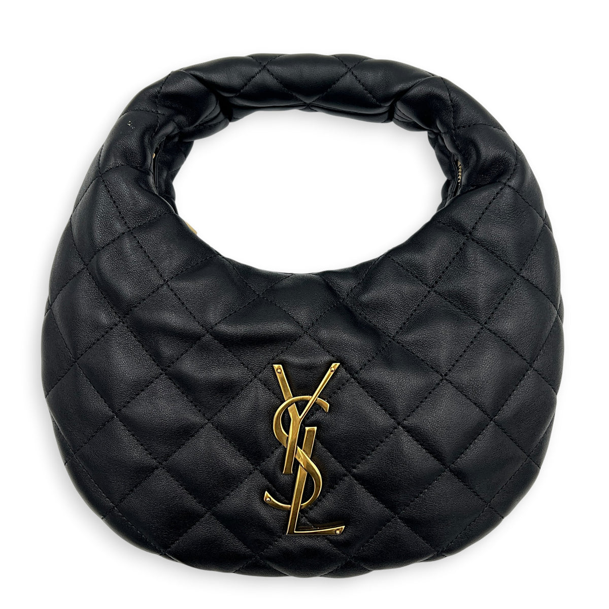 Icarino Top Handle Bag Black in Lambskin, Gold hardware