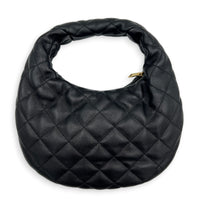 Icarino Top Handle Bag Black in Lambskin, Gold hardware