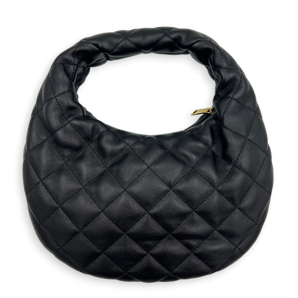 Icarino Top Handle Bag Black in Lambskin, Gold hardware
