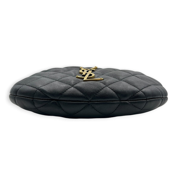 Icarino Top Handle Bag Black in Lambskin, Gold hardware