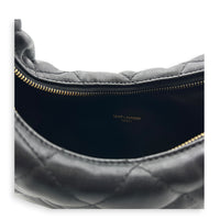 Icarino Top Handle Bag Black in Lambskin, Gold hardware
