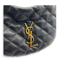 Icarino Top Handle Bag Black in Lambskin, Gold hardware