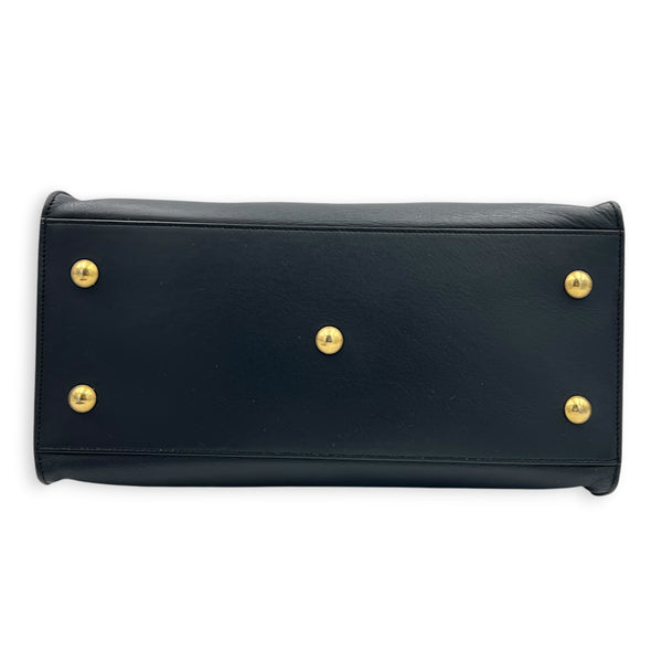 Chyc Top Handle Bag Black in Calfskin, Gold hardware