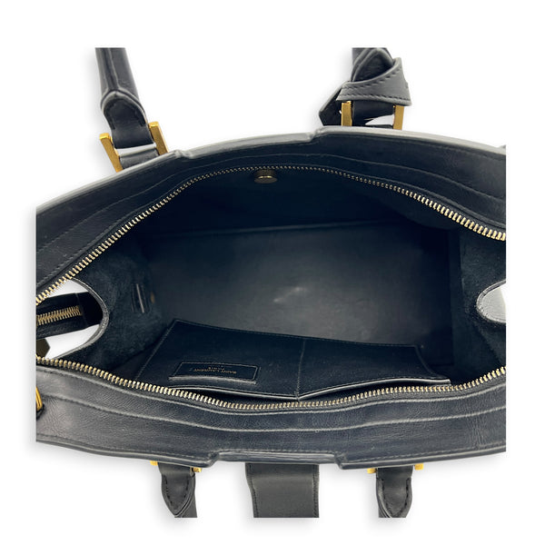 Chyc Top Handle Bag Black in Calfskin, Gold hardware