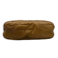 Pushlock Brown Shoulder Bag in Calfskin, Gold hardware