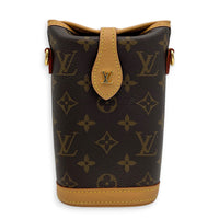 Fold Me  Crossbody Bag Brown in Monogram Coated Canvas, Gold hardware