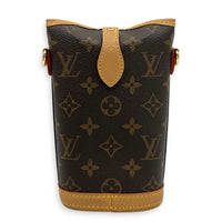 Fold Me  Crossbody Bag Brown in Monogram Coated Canvas, Gold hardware