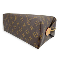 Travel  Pouch Brown in Monogram Coated Canvas, Gold hardware