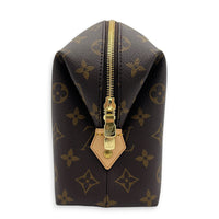 Travel  Pouch Brown in Monogram Coated Canvas, Gold hardware