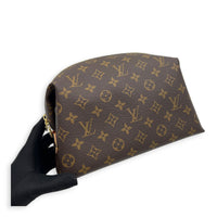 Travel  Pouch Brown in Monogram Coated Canvas, Gold hardware