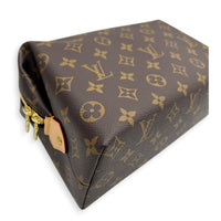 Travel  Pouch Brown in Monogram Coated Canvas, Gold hardware