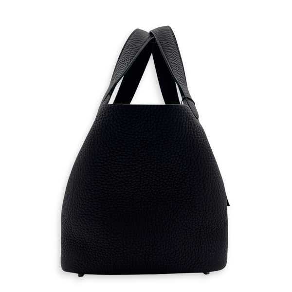 Picotin 18 Prunoir Top Handle Bag in Clemence, Palladium hardware