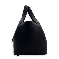 Picotin 18 Prunoir Top Handle Bag in Clemence, Palladium hardware