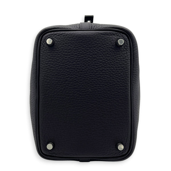 Picotin 18 Prunoir Top Handle Bag in Clemence, Palladium hardware