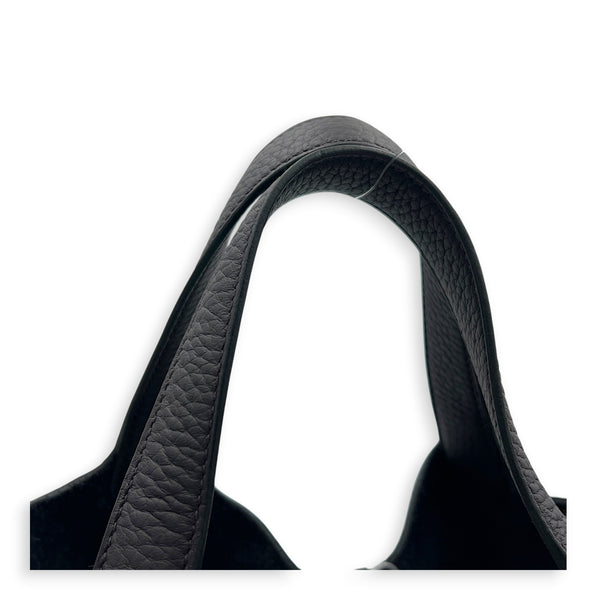 Picotin 18 Prunoir Top Handle Bag in Clemence, Palladium hardware