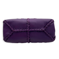 Napoli Top Handle Bag Purple in Intrecciato Leather, Silver hardware