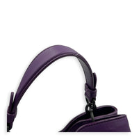 Napoli Top Handle Bag Purple in Intrecciato Leather, Silver hardware