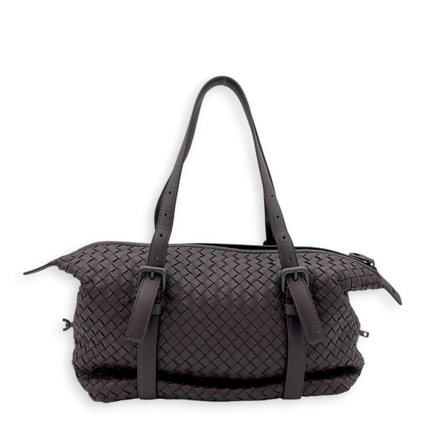 Montaigne  Top Handle Bag Mauve/Dark Mauve in Intrecciato Leather, Gunmetal hardware