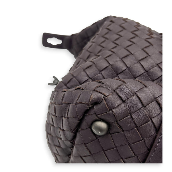 Montaigne  Top Handle Bag Mauve/Dark Mauve in Intrecciato Leather, Gunmetal hardware