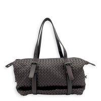 Montaigne  Top Handle Bag Mauve/Dark Mauve in Intrecciato Leather, Gunmetal hardware