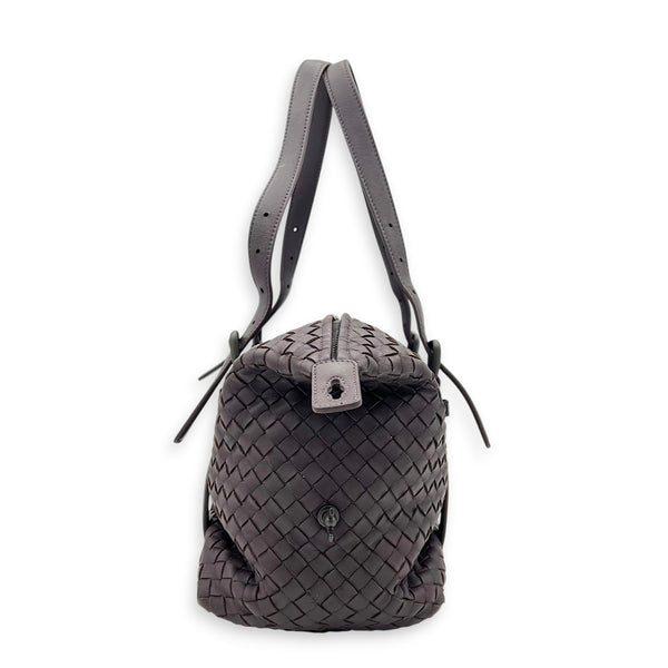 Montaigne  Top Handle Bag Mauve/Dark Mauve in Intrecciato Leather, Gunmetal hardware