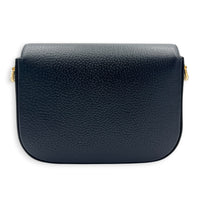 Horsebit 1955 Shoulder Bag Black and White in Calfskin, Gold hardware