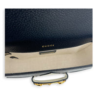 Horsebit 1955 Shoulder Bag Black and White in Calfskin, Gold hardware