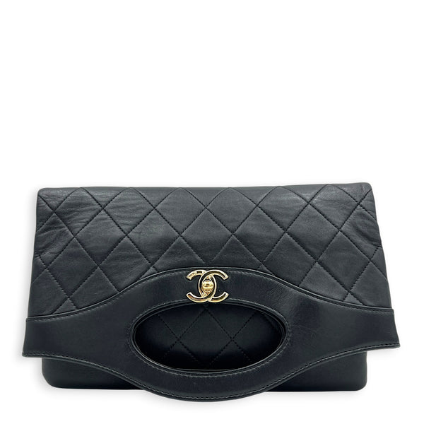 31 Black Clutch in Lambskin, Gold hardware