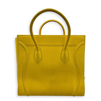 Luggage Yellow Top Handle Bag in Calfskin, Gold hardware