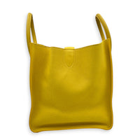 Luggage Yellow Top Handle Bag in Calfskin, Gold hardware