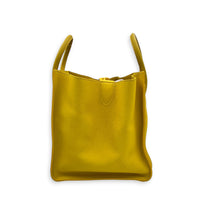 Luggage Yellow Top Handle Bag in Calfskin, Gold hardware