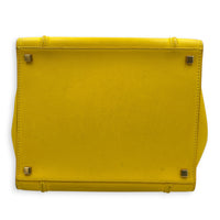 Luggage Yellow Top Handle Bag in Calfskin, Gold hardware