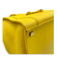 Luggage Yellow Top Handle Bag in Calfskin, Gold hardware
